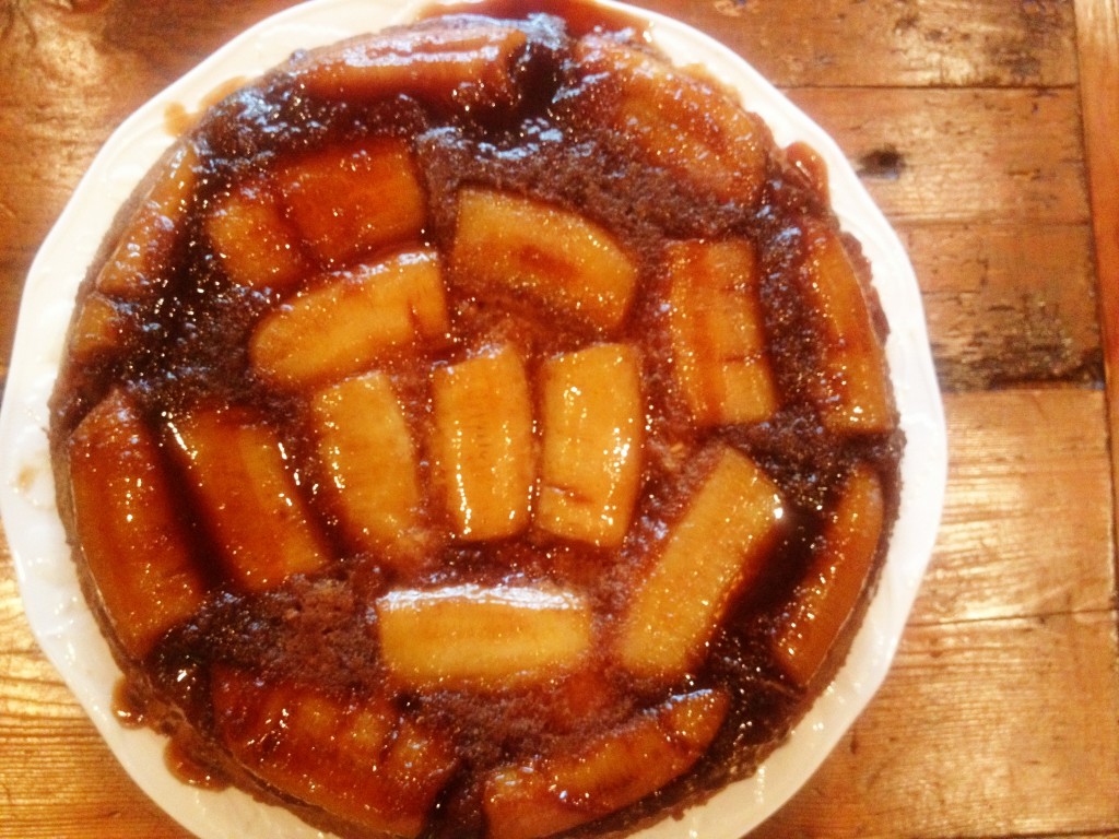 Carmelized bananas on a platter. Delicious.