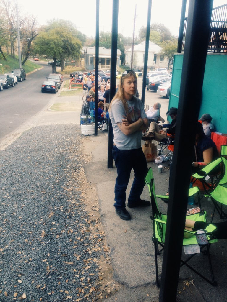 The line at 9 a.m. Friday, Franklin's bbq