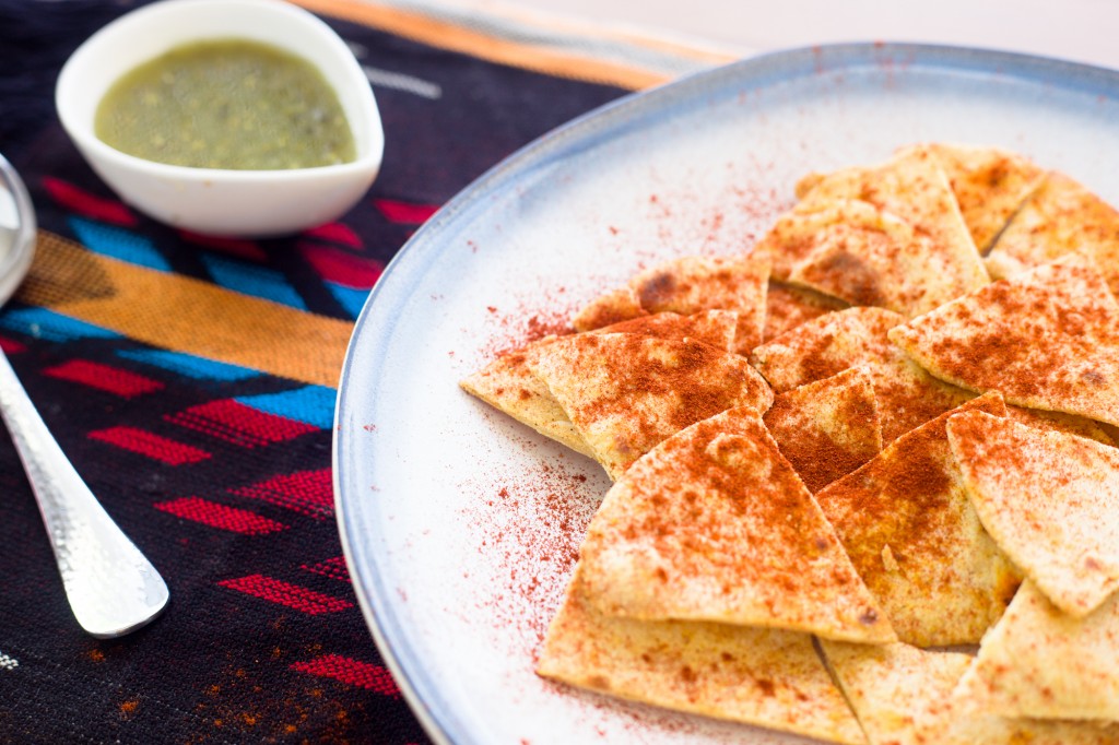 Tortillas baked and sprinkled with paprika!