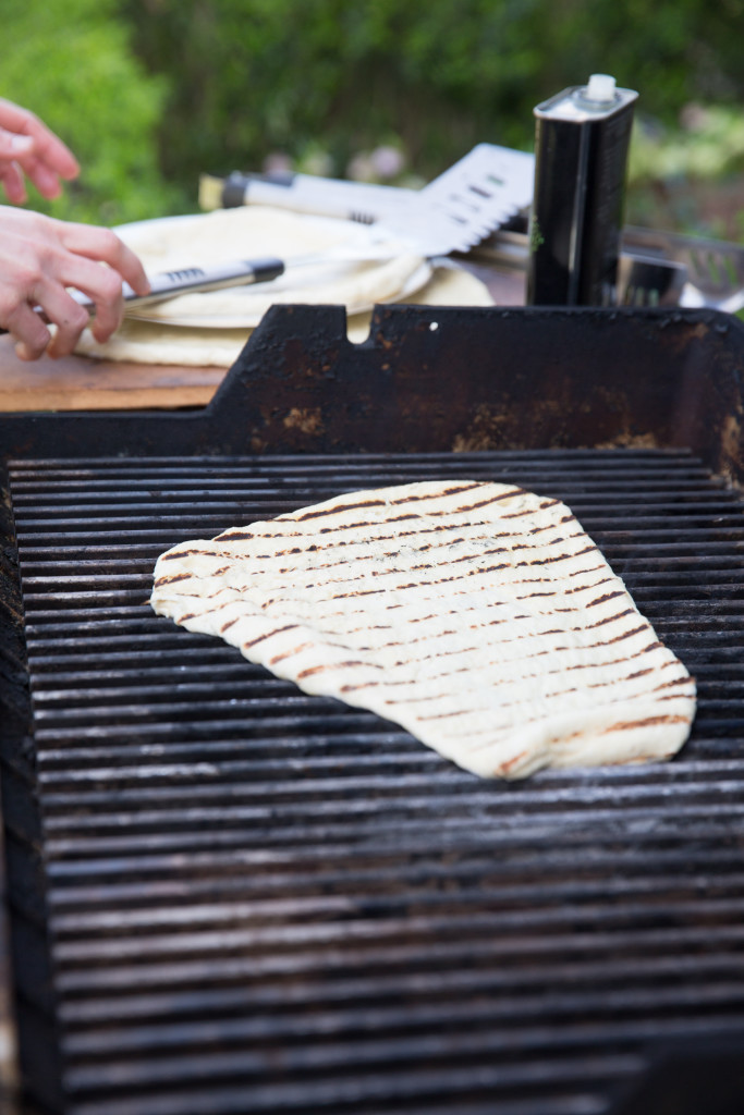 Pizza Dough on Grill