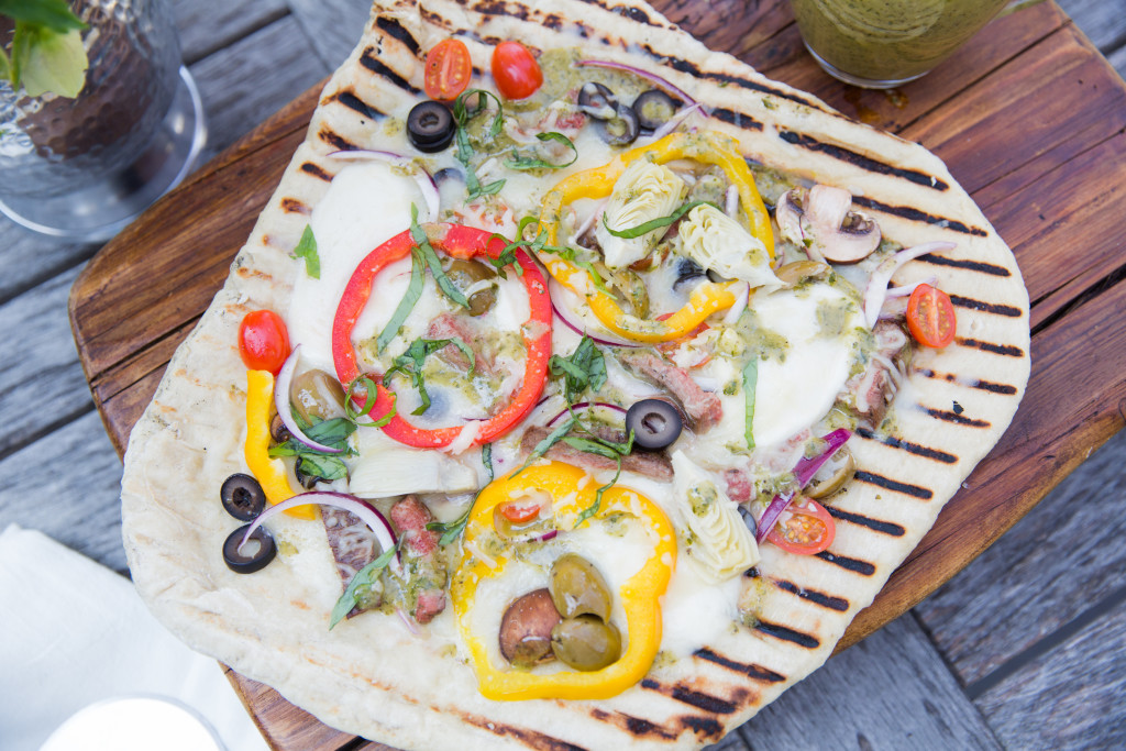 Grilled Pizza with Marinated Flank Steak