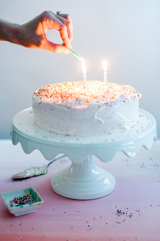 Pink Sprinkle Birthday Cake Light that candle!