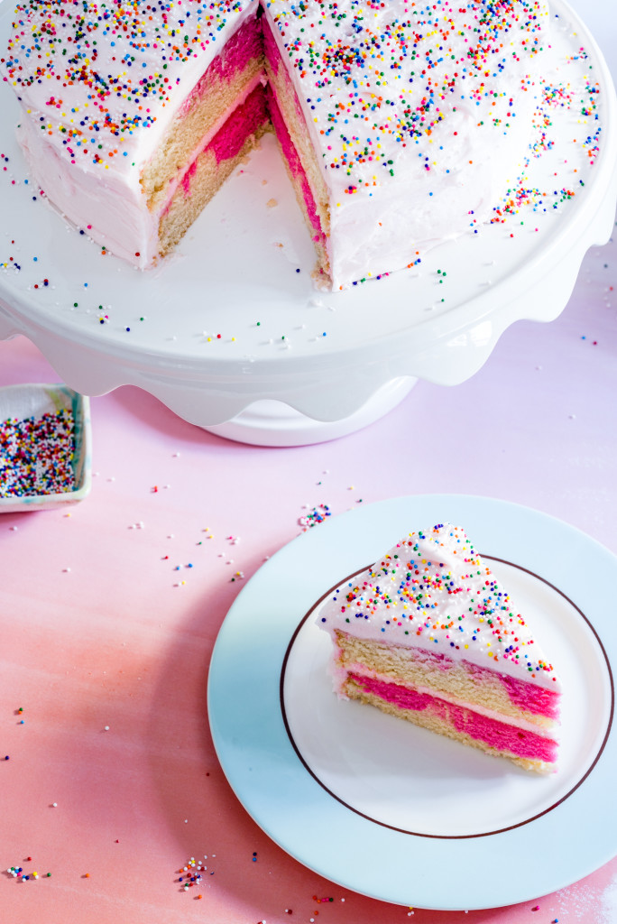Pink Sprinkle Birthday Cake Slice