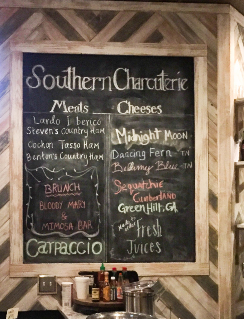 Southern Charcuterie menu