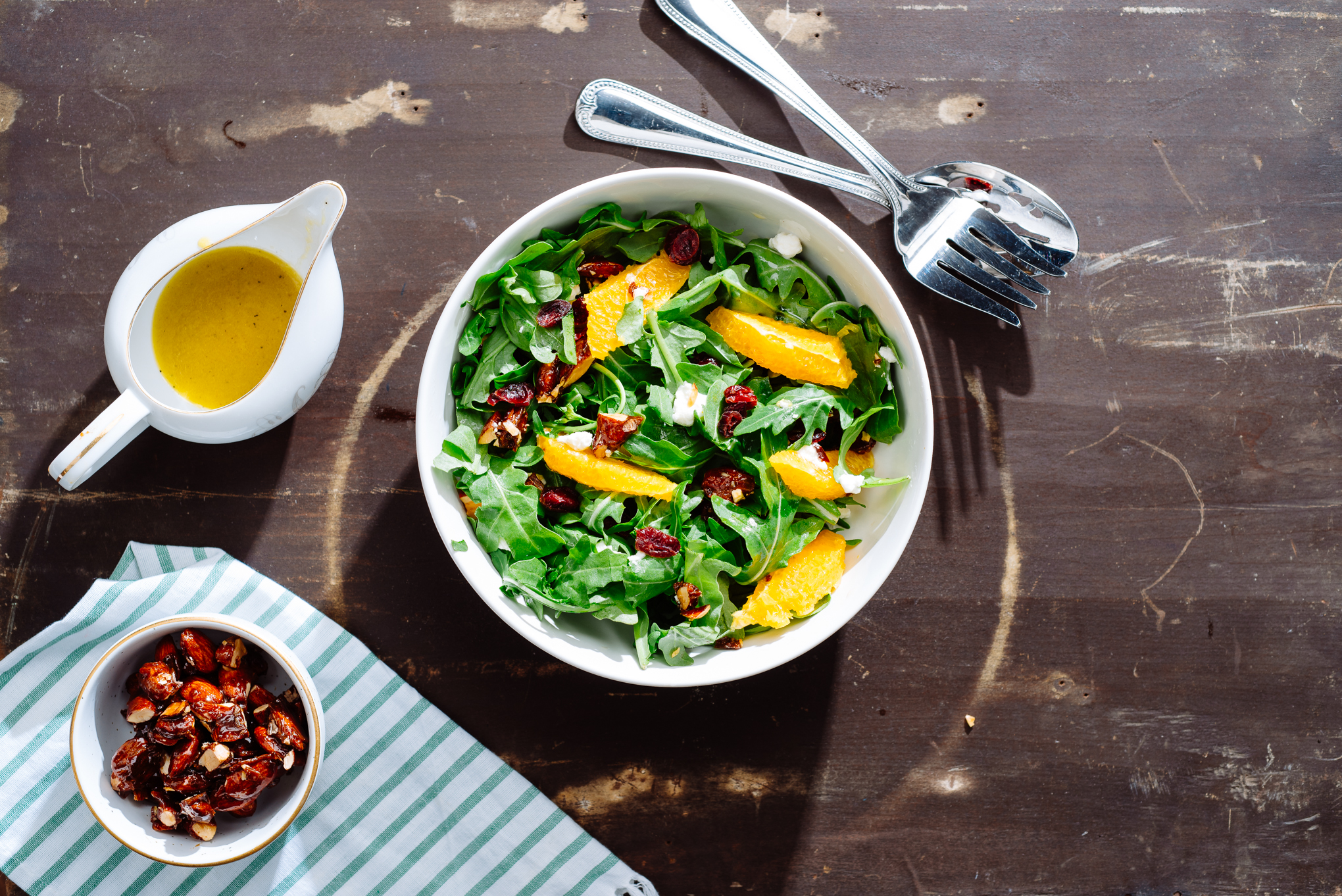 Arugula with Shallot Confit Vinaigrette and Toasted Almonds Recipe